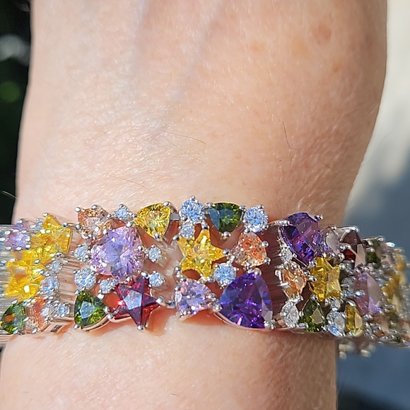 Charles Winston for JTV Sterling Silver & Bella Luce Gemstone Bracelet - Picture 3 of 16